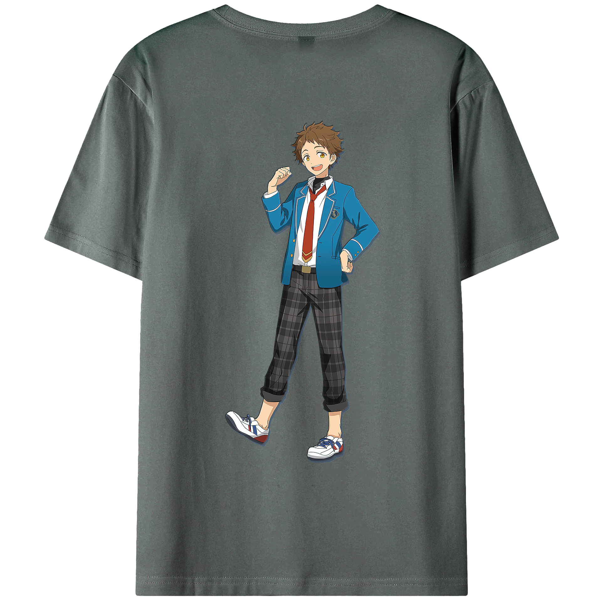 （画像用） あんさんぶるスターズ! Ensemble Stars 綿100％ メンズ半袖Tシャツ（バックプリント） 通気性